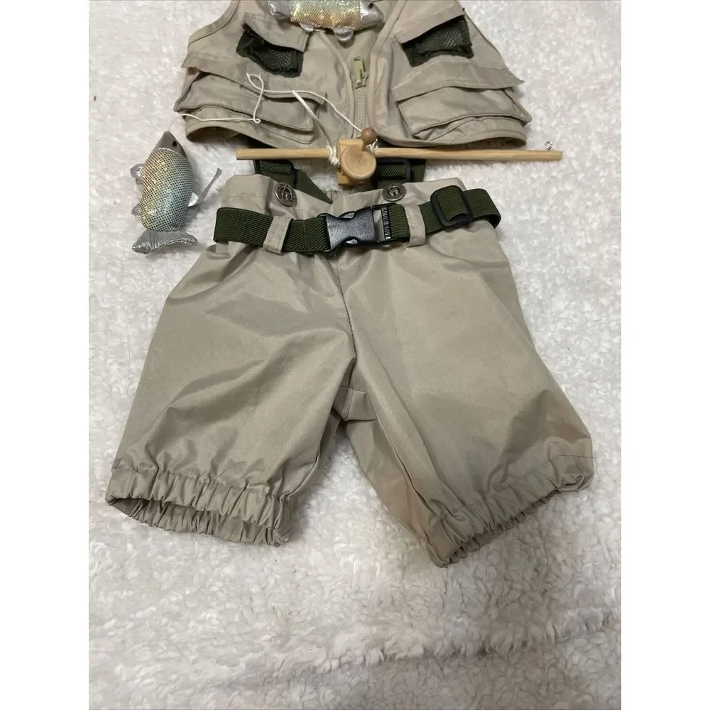 Build A Bear Fly Fishing‎ Outfit Waders Vest Pole Fish Teddy Clothes 5 Piece Set